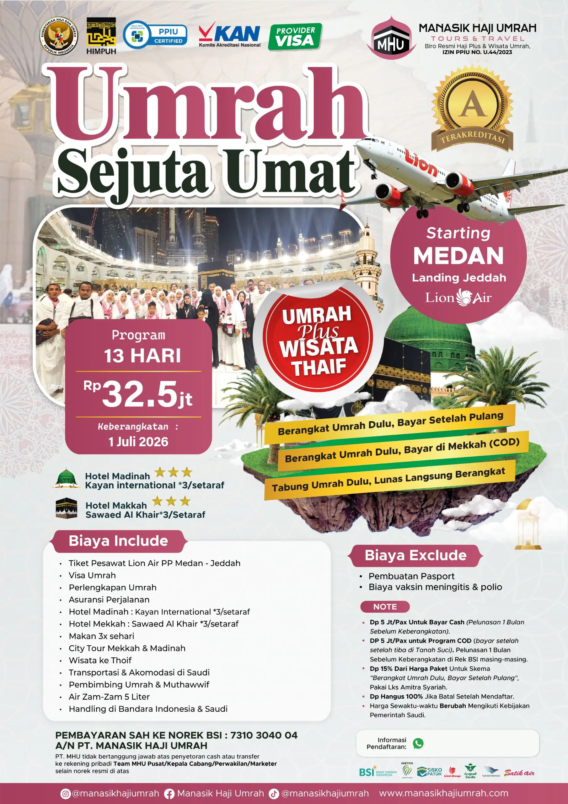 Umroh Juli 2026 umroh liburan bulan juli